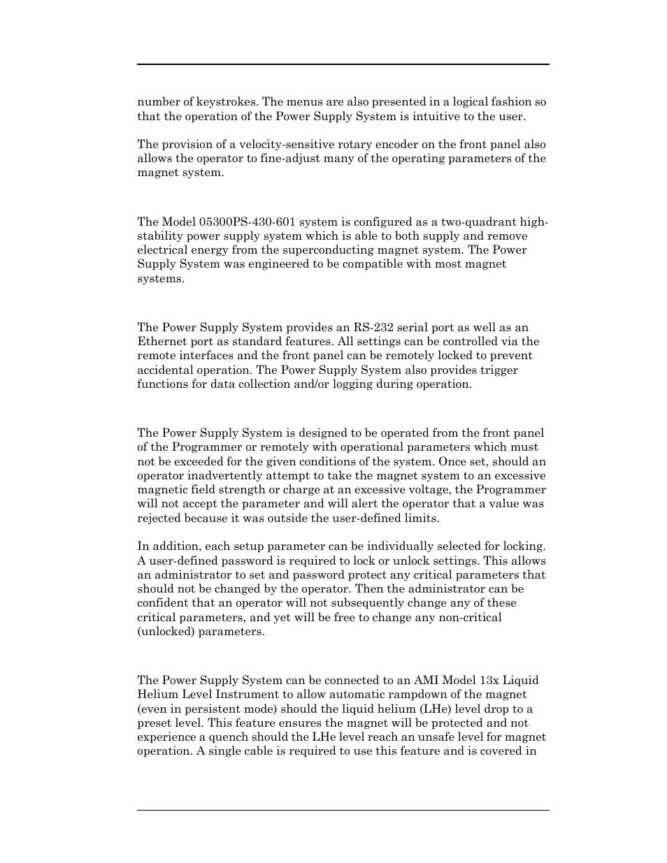 4 flexibility, 5 standard remote interfaces, 6 programmable safety features | 7 condition-based magnet auto-rampdown, Introduction | American Magnetics 05300PS-430-601 High Stability Integrated Power Supply System User Manual | Page 20 / 226