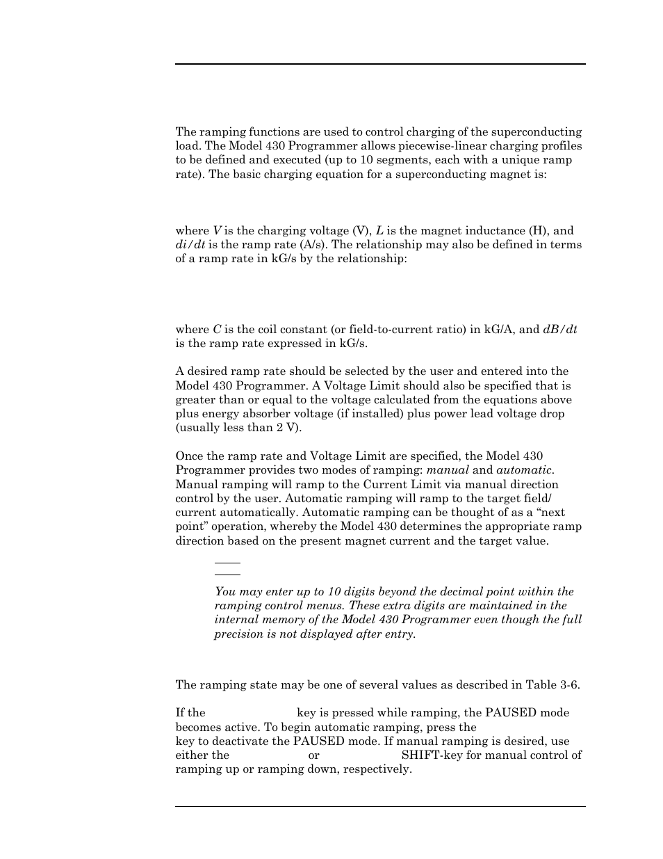 12 ramping functions, 1 ramping states and controls, Section 3.12 on | Operation | American Magnetics 05300PS-430-601 High Stability Integrated Power Supply System User Manual | Page 97 / 226