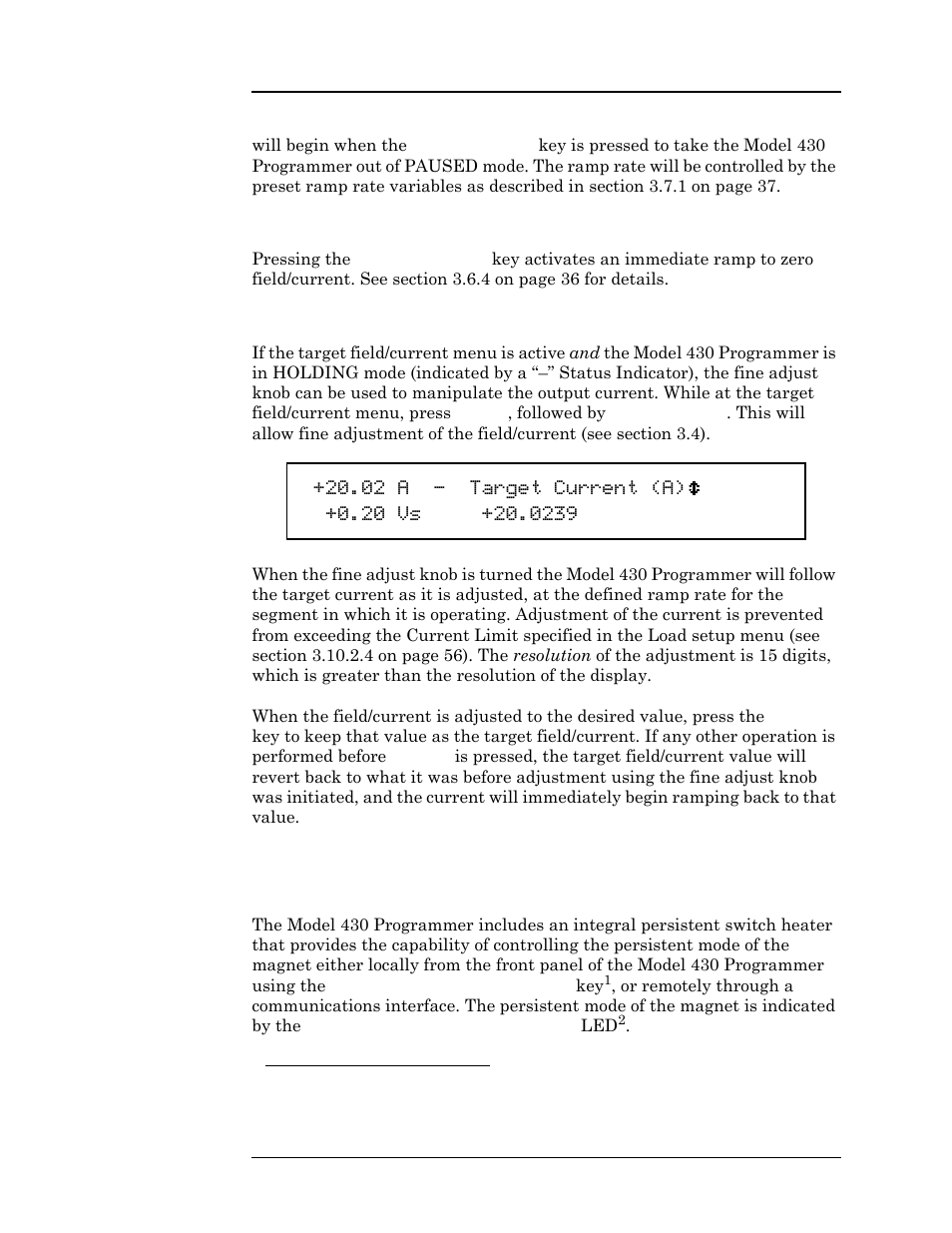 4 ramping to zero, 5 fine adjust of field / current in holding mode, 13 persistent switch control | Operation | American Magnetics 05300PS-430-601 High Stability Integrated Power Supply System User Manual | Page 99 / 226