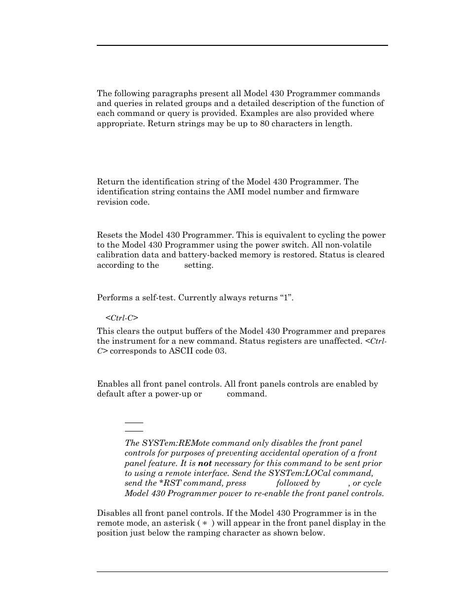 5 command reference, 1 system-related commands, Remote interface reference | American Magnetics 4Q06250PS-430 High Stability Integrated Power Supply System User Manual | Page 126 / 216