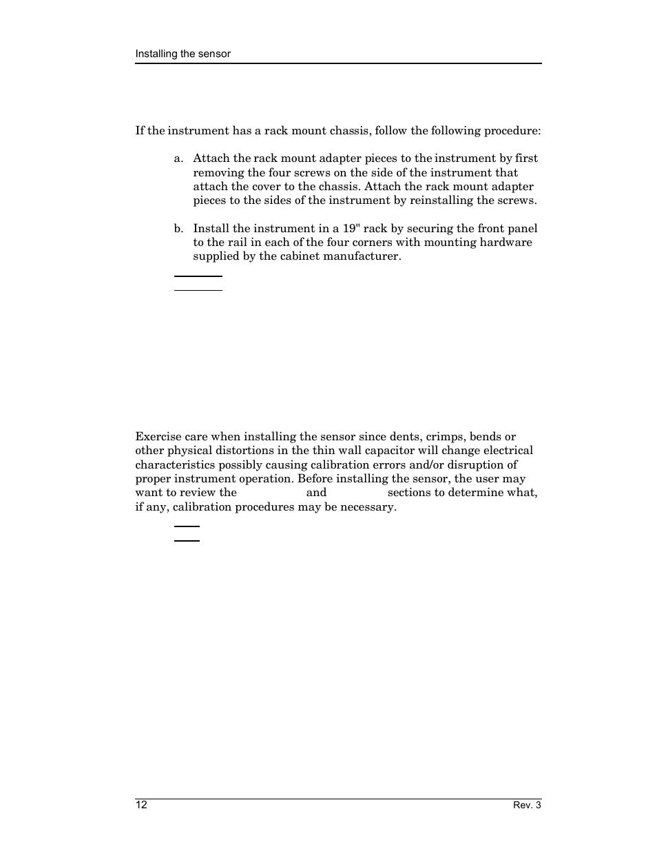 2 rack mounting the instrument, 3 installing the sensor in the cryo-vessel, Installation | American Magnetics 185 & 186 Liquid Level Instruments (CE-Marked) User Manual | Page 22 / 82