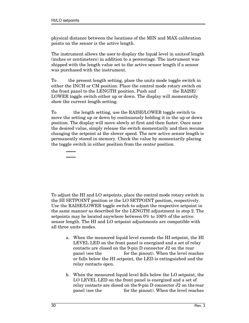 3 configure the hi setpoint and the lo setpoint, 3 configure the hi setpoint and the, Lo setpoint | Operation | American Magnetics 185 & 186 Liquid Level Instruments (CE-Marked) User Manual | Page 40 / 82