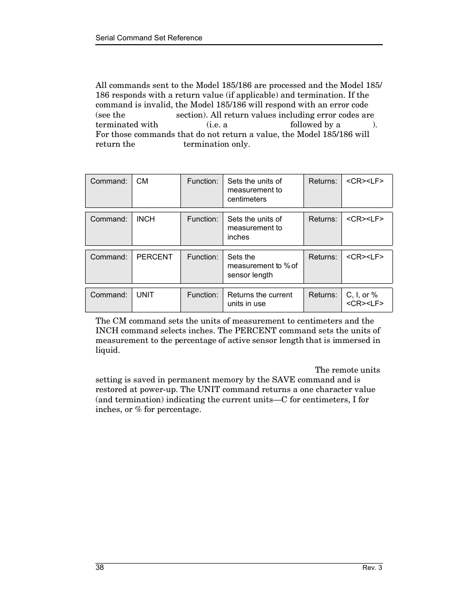 4 serial command set reference, Remote interface reference | American Magnetics 185 & 186 Liquid Level Instruments (CE-Marked) User Manual | Page 48 / 82