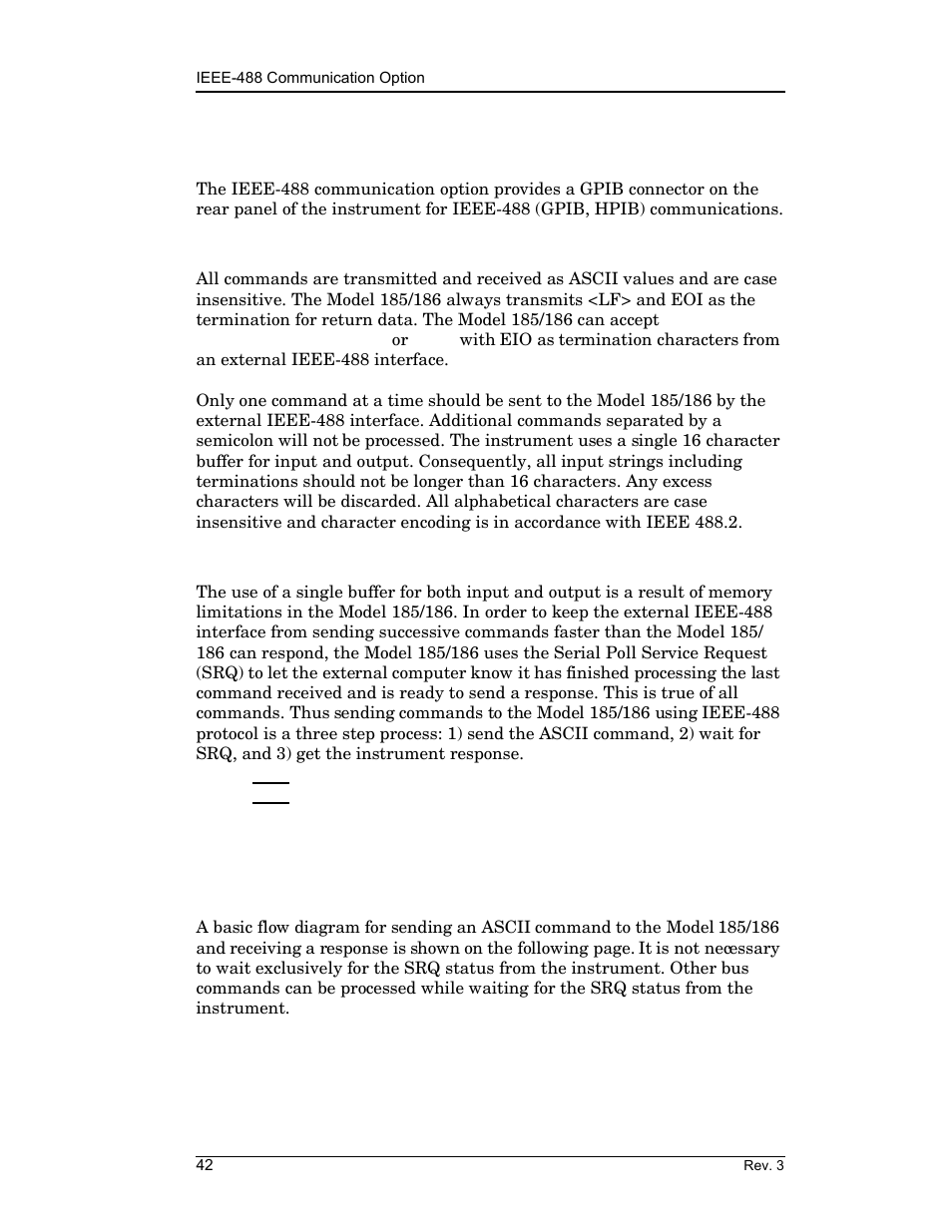 2 ieee-488 communication option, 1 command/return termination characters, 2 communicating with the model 185/186 | Remote interface reference | American Magnetics 185 & 186 Liquid Level Instruments (CE-Marked) User Manual | Page 52 / 82