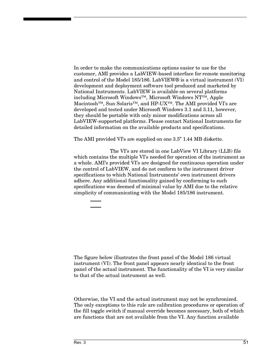 6 virtual instrument operation, 1 rs-232 virtual instrument, Virtual instrument operation | American Magnetics 185 & 186 Liquid Level Instruments (CE-Marked) User Manual | Page 61 / 82