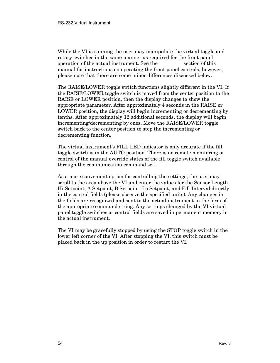 2 interacting with the running vi, Virtual instrument operation | American Magnetics 185 & 186 Liquid Level Instruments (CE-Marked) User Manual | Page 64 / 82
