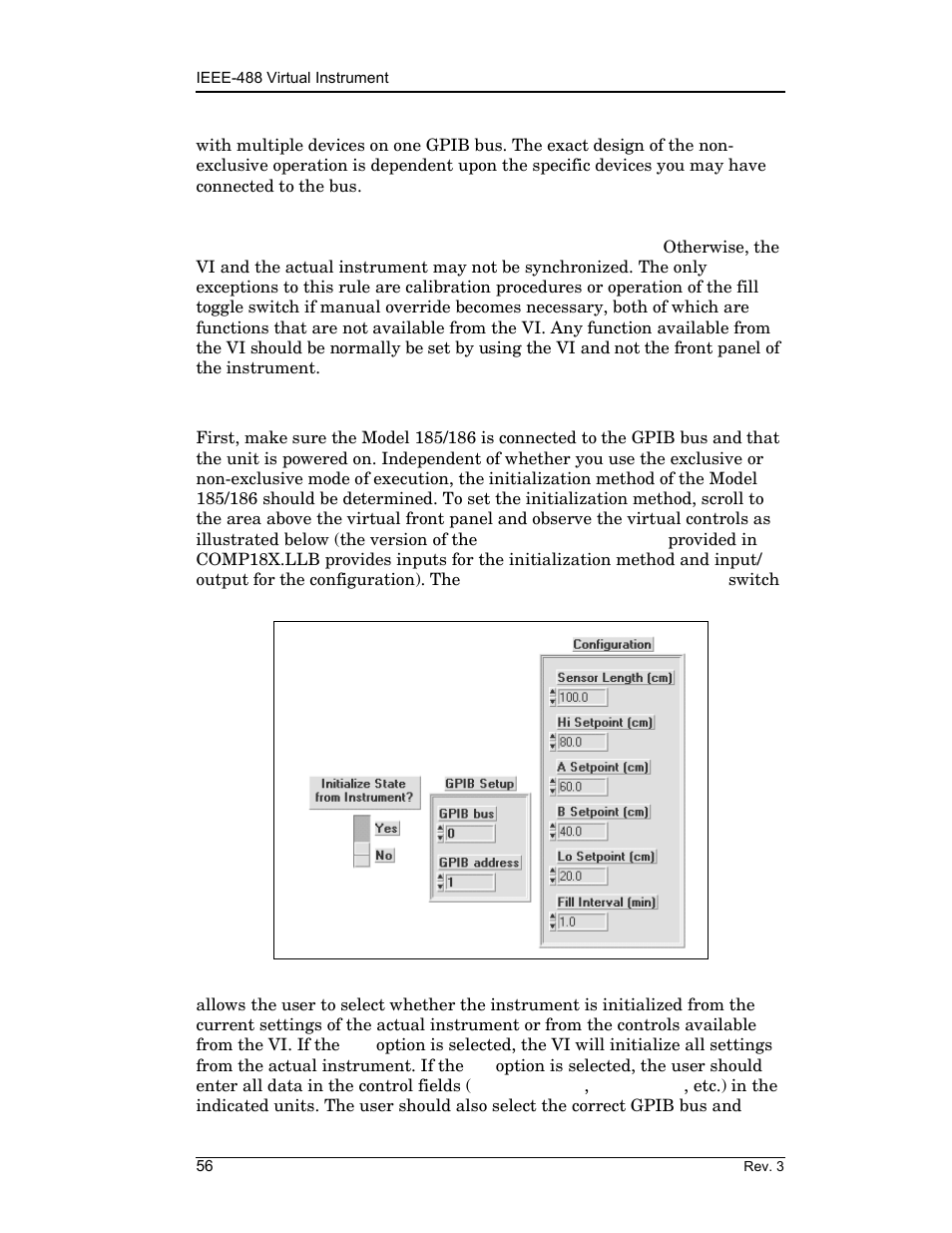 1 launching and initializing the gpib vi, Virtual instrument operation | American Magnetics 185 & 186 Liquid Level Instruments (CE-Marked) User Manual | Page 66 / 82