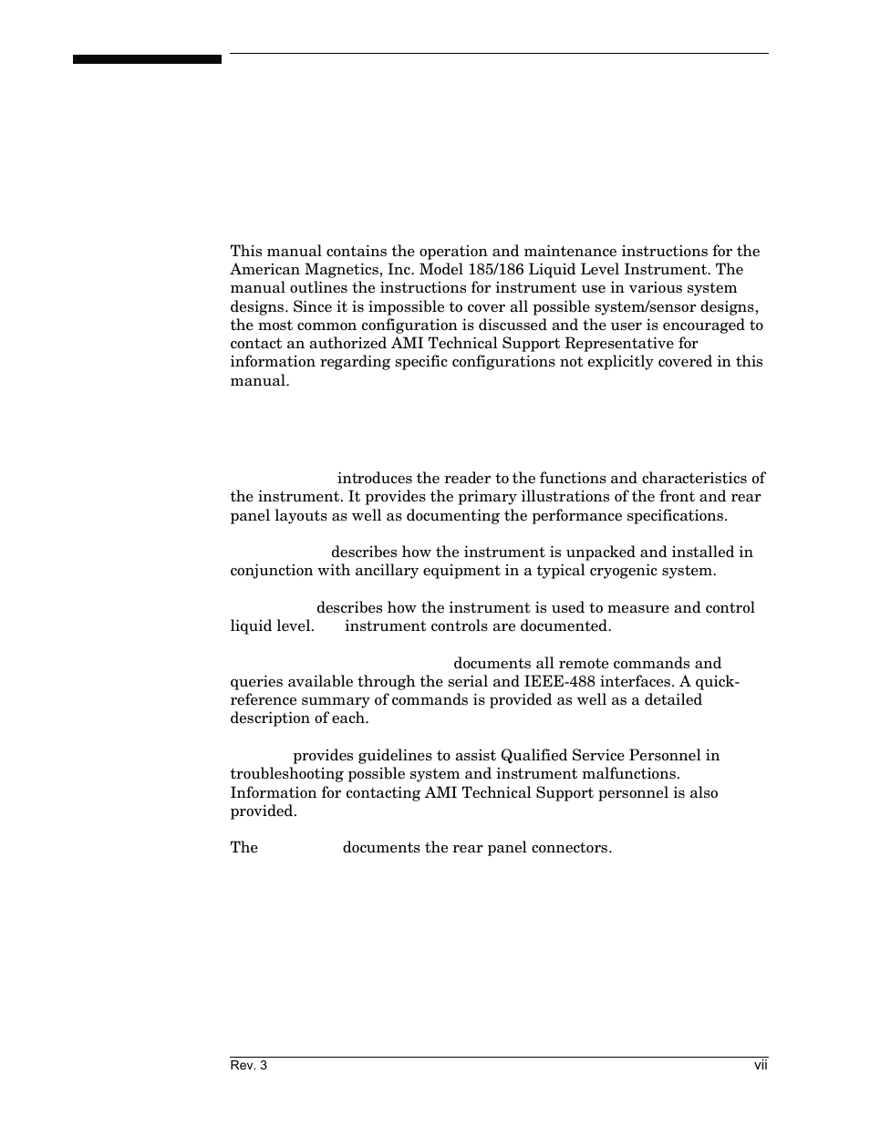 Foreword | American Magnetics 185 & 186 Liquid Level Instruments (CE-Marked) User Manual | Page 7 / 82