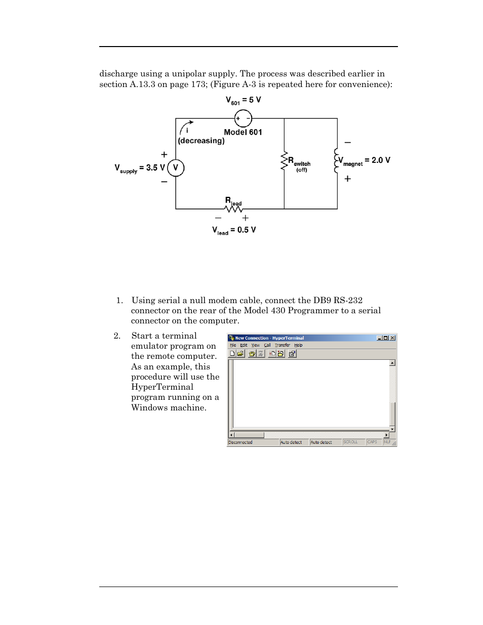 A.14.1 communication via rs-232, Appendix | American Magnetics 03300PS-430-601 High Stability Integrated Power Supply System User Manual | Page 194 / 226