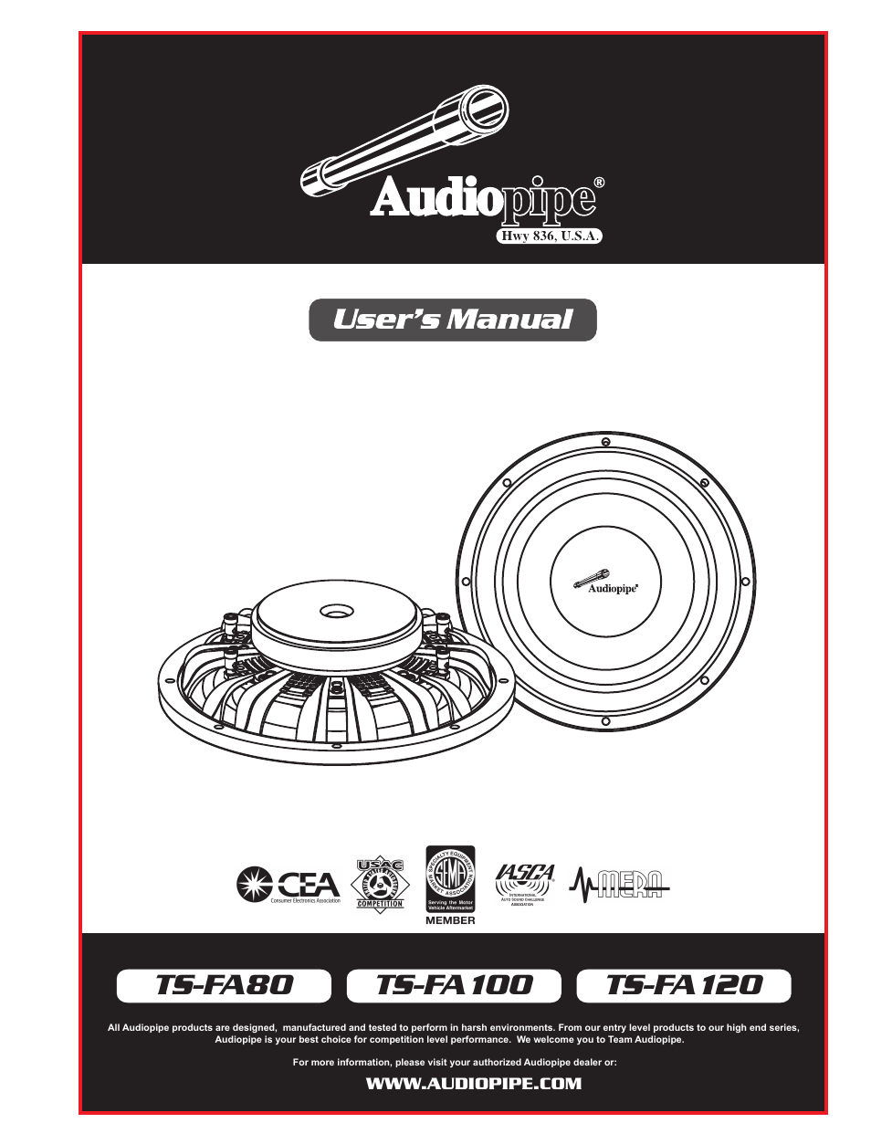 Audiopipe TS-FA120 User Manual | 10 pages