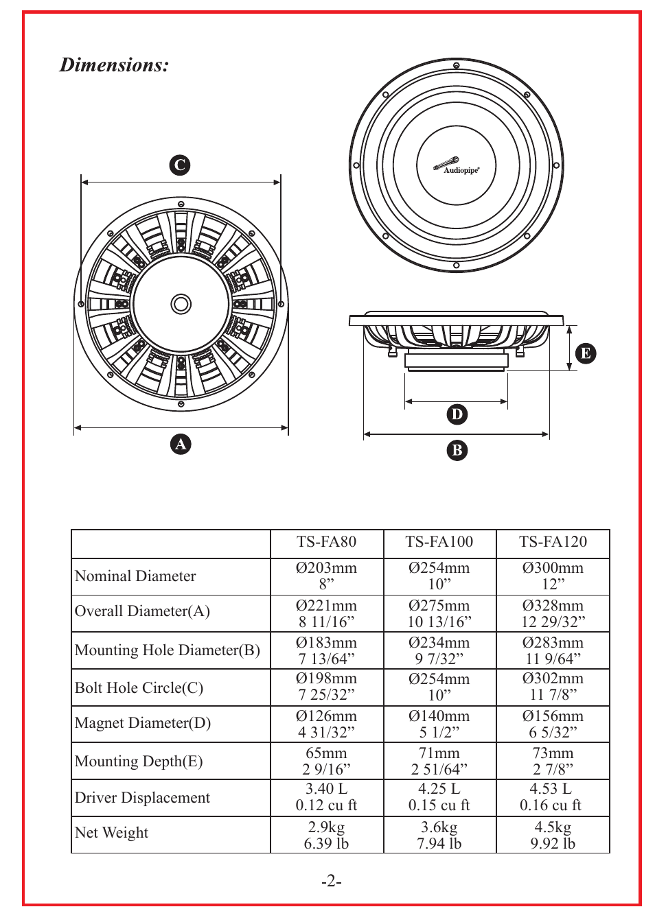 Audiopipe TS-FA120 User Manual | Page 4 / 10