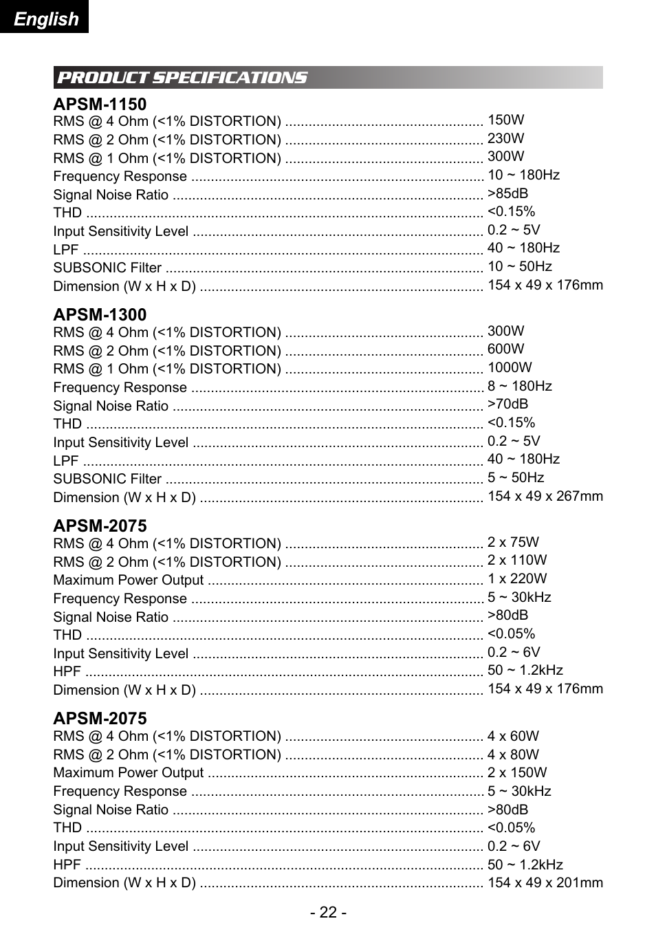 Audiopipe APSM-4050 es User Manual | Page 24 / 47