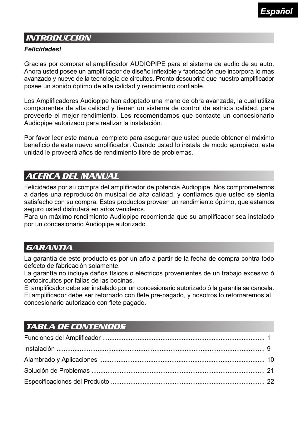 Audiopipe APSM-4050 es User Manual | Page 25 / 47