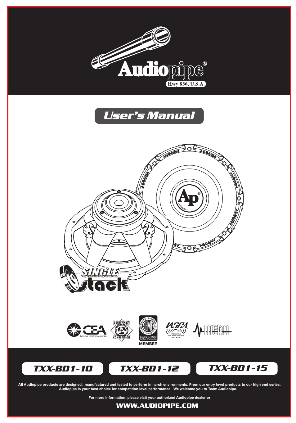 Audiopipe TXX-BD1-15 User Manual | 12 pages