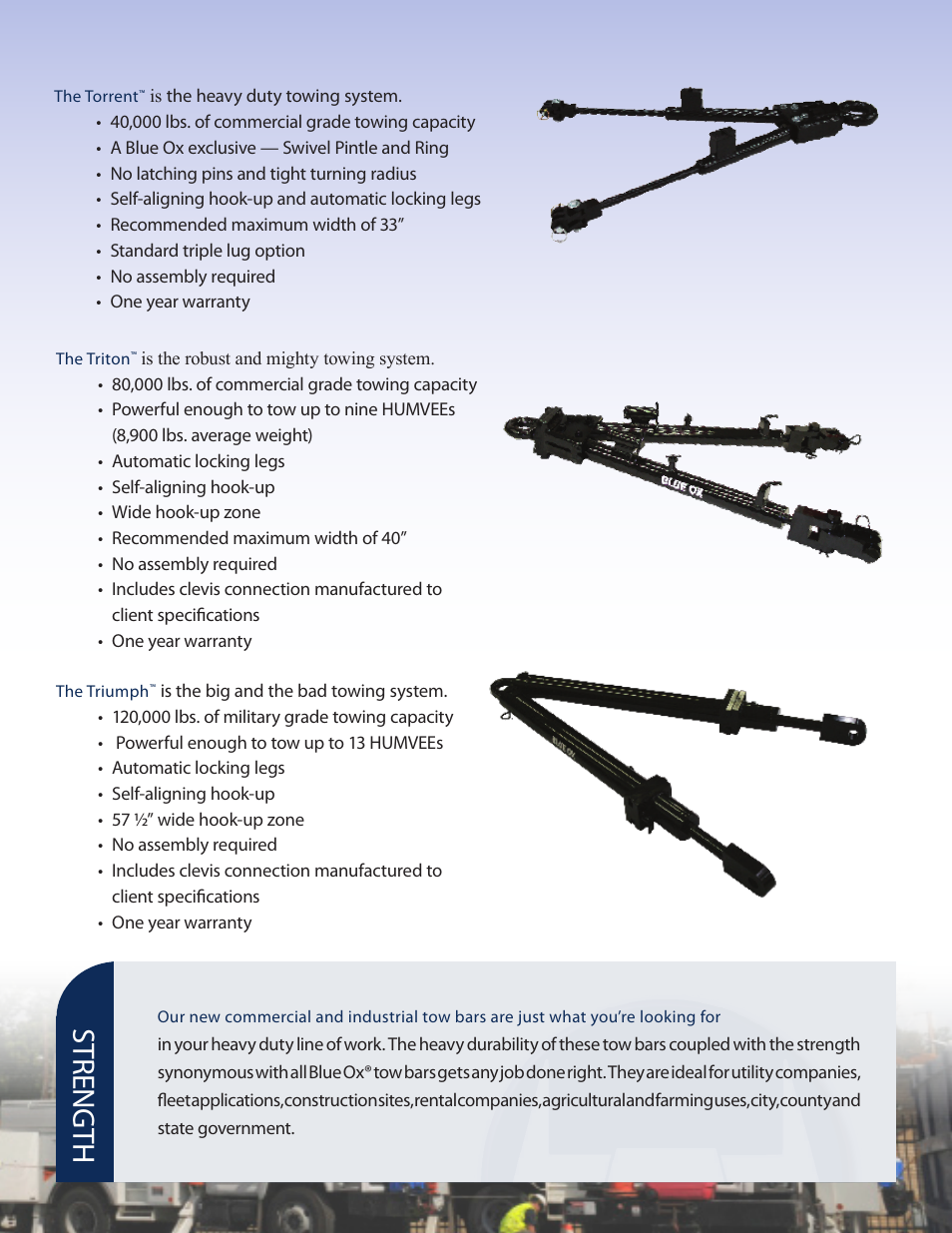 St re n gth | Blue Ox Towing Products Brochure User Manual | Page 11 / 12