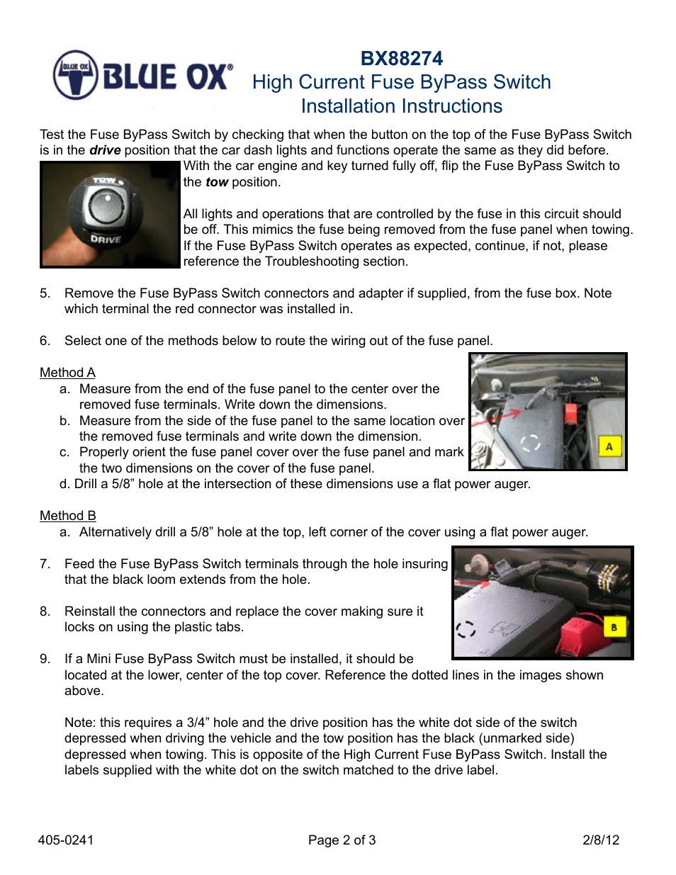 Blue Ox BX88274 User Manual | Page 2 / 3