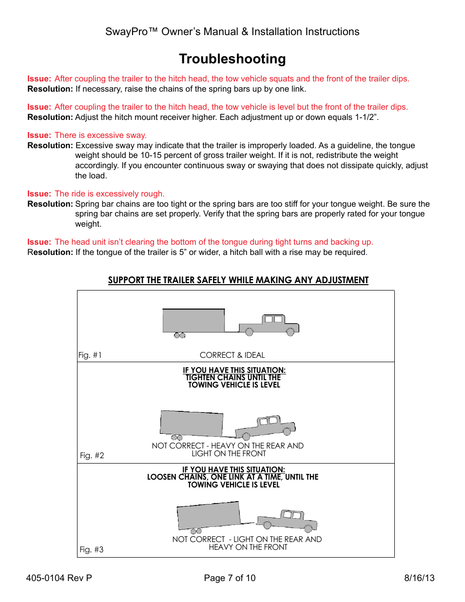 Troubleshooting | Blue Ox BXW2001 User Manual | Page 7 / 10