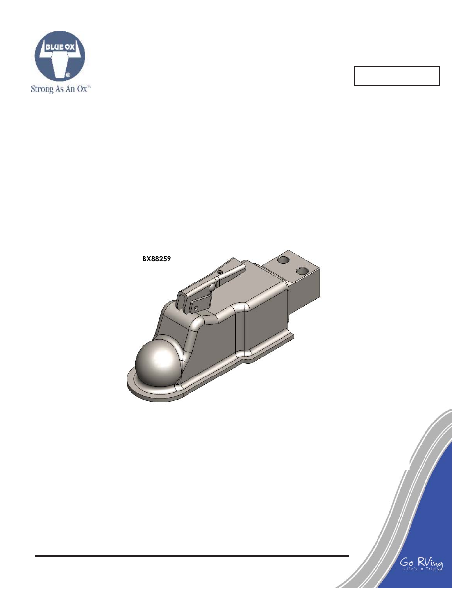 Blue Ox BX88259 User Manual | 1 page