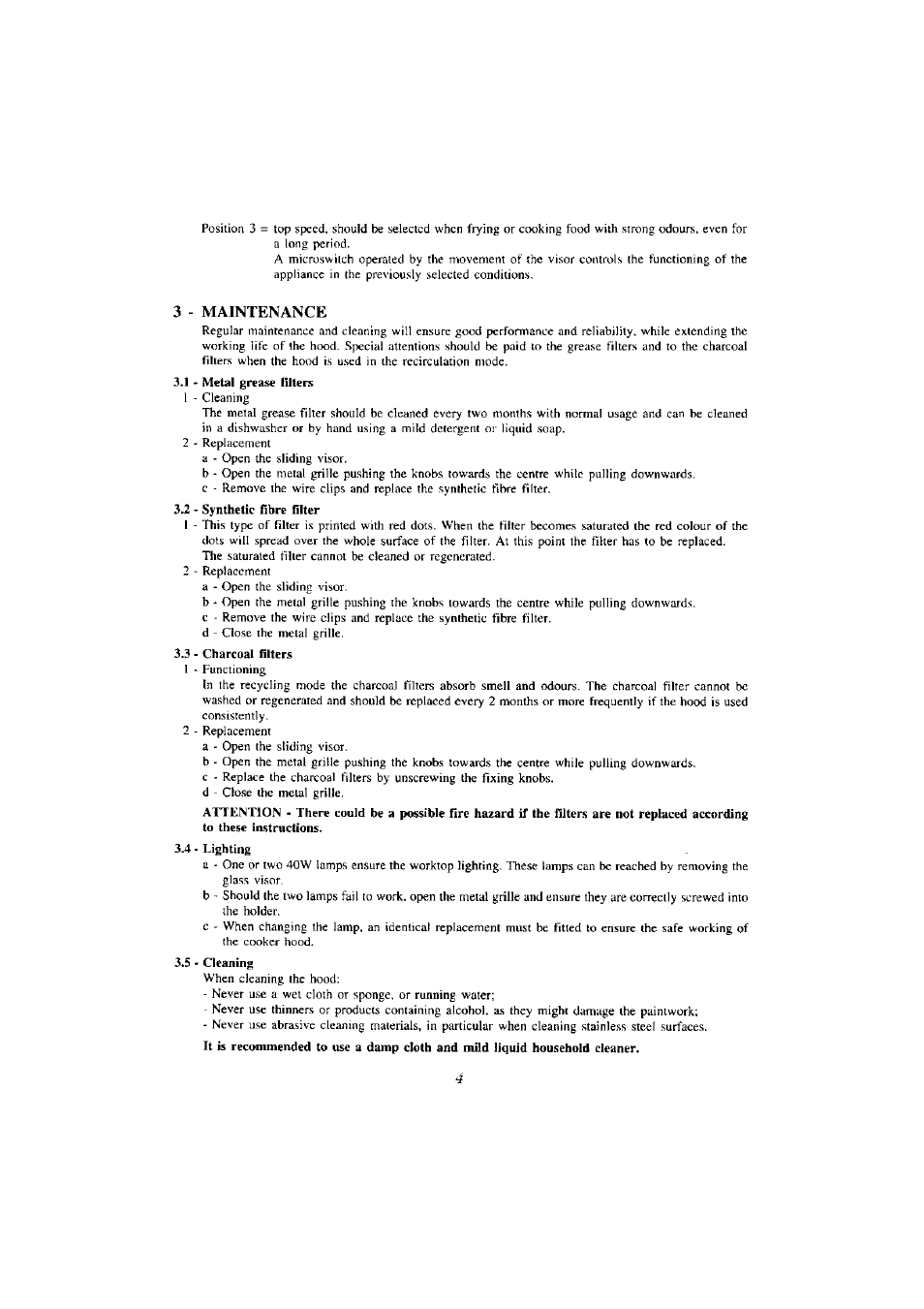 3 - maintenance | Zanussi ZHP 610 W User Manual | Page 4 / 10