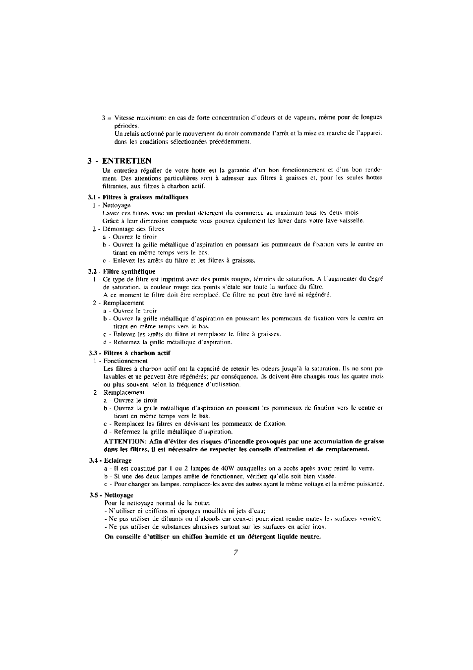 3 - entretien | Zanussi ZHP 610 W User Manual | Page 7 / 10