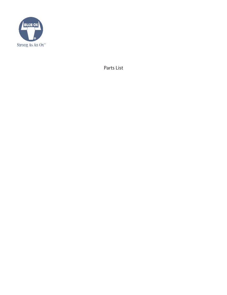Parts list | Blue Ox SC2102 User Manual | Page 2 / 7