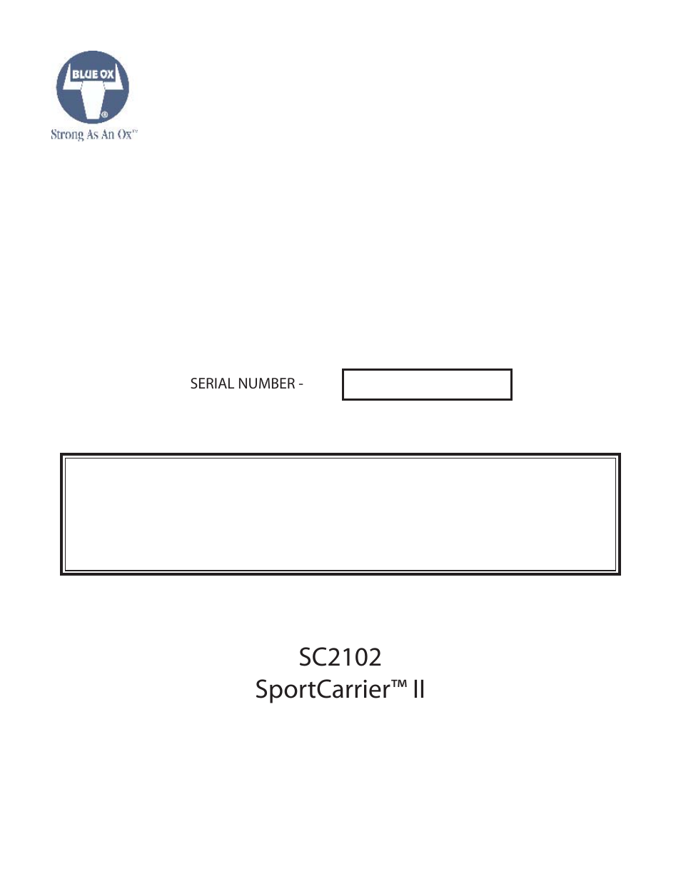 Sc2102 sportcarrier™ ii | Blue Ox SC2102 User Manual | Page 7 / 7