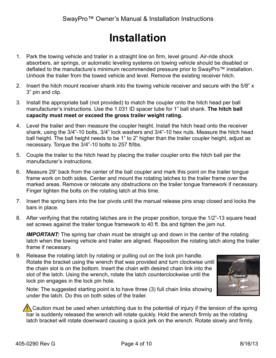 Installation | Blue Ox BXW2003 User Manual | Page 4 / 10