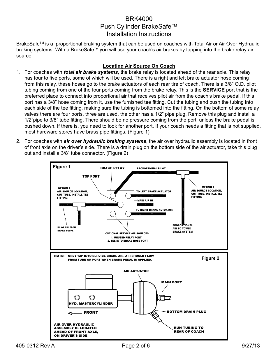 Blue Ox BRK4000 User Manual | Page 2 / 6