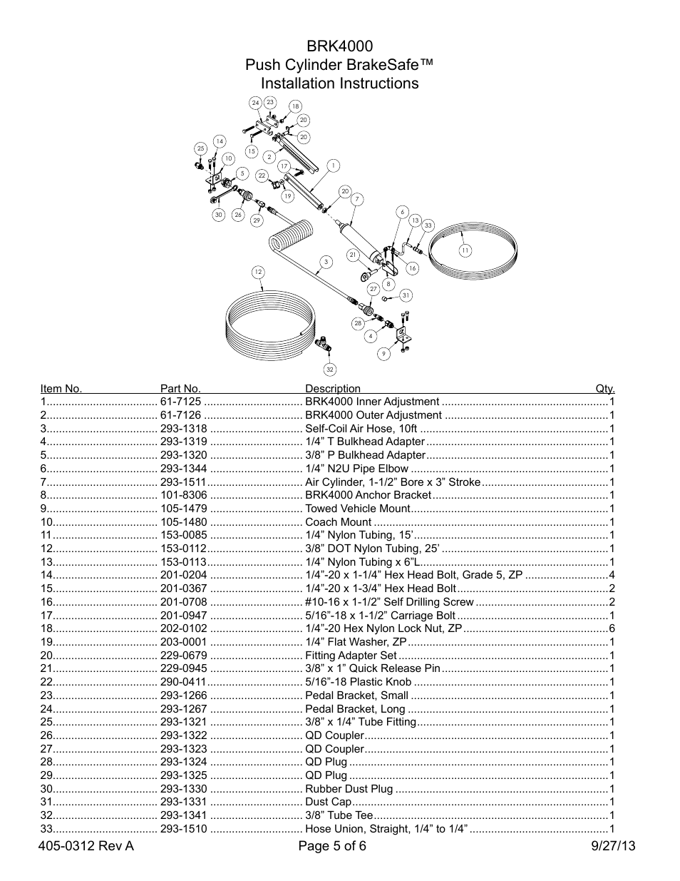 Blue Ox BRK4000 User Manual | Page 5 / 6