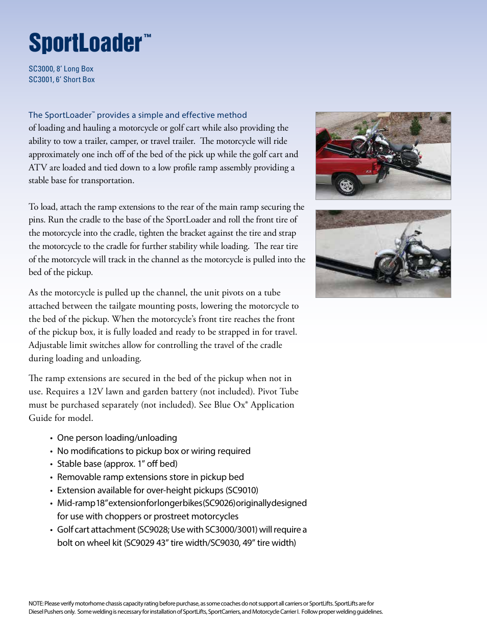 Sportloader | Blue Ox Sport Carrier Product Brochure User Manual | Page 4 / 12