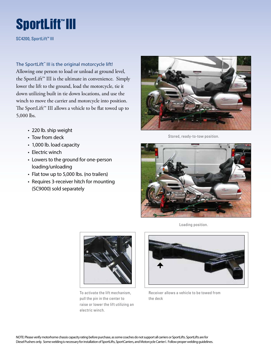 Sportlift | Blue Ox Sport Carrier Product Brochure User Manual | Page 6 / 12