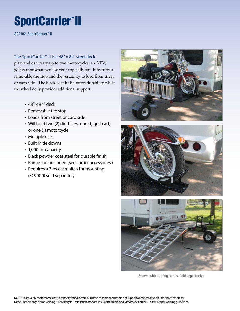 Sportcarrier | Blue Ox Sport Carrier Product Brochure User Manual | Page 8 / 12