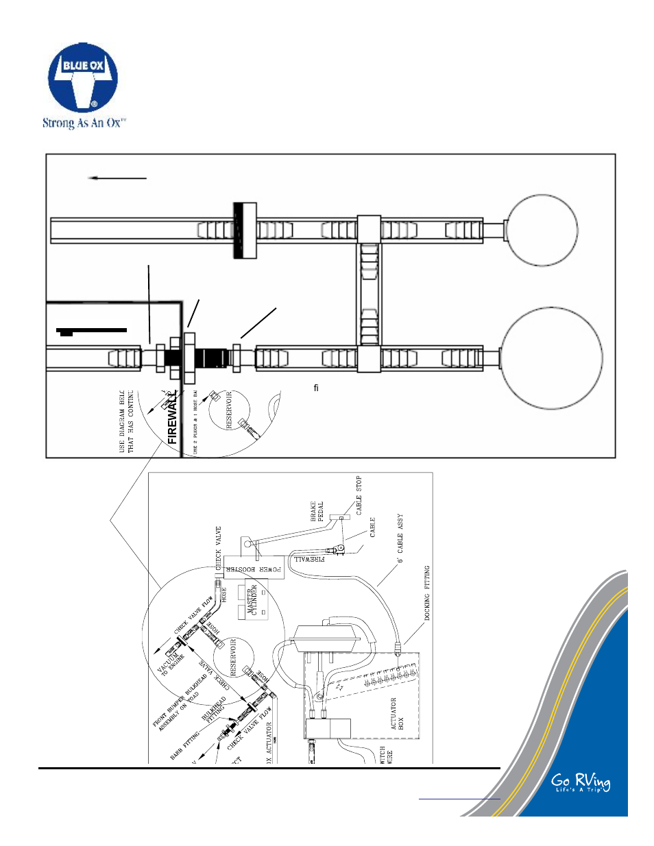 Fig. 3, Power booster / check valve/ bulkhead assembly, Engine side pass. side | Blue Ox BX88175 User Manual | Page 8 / 10