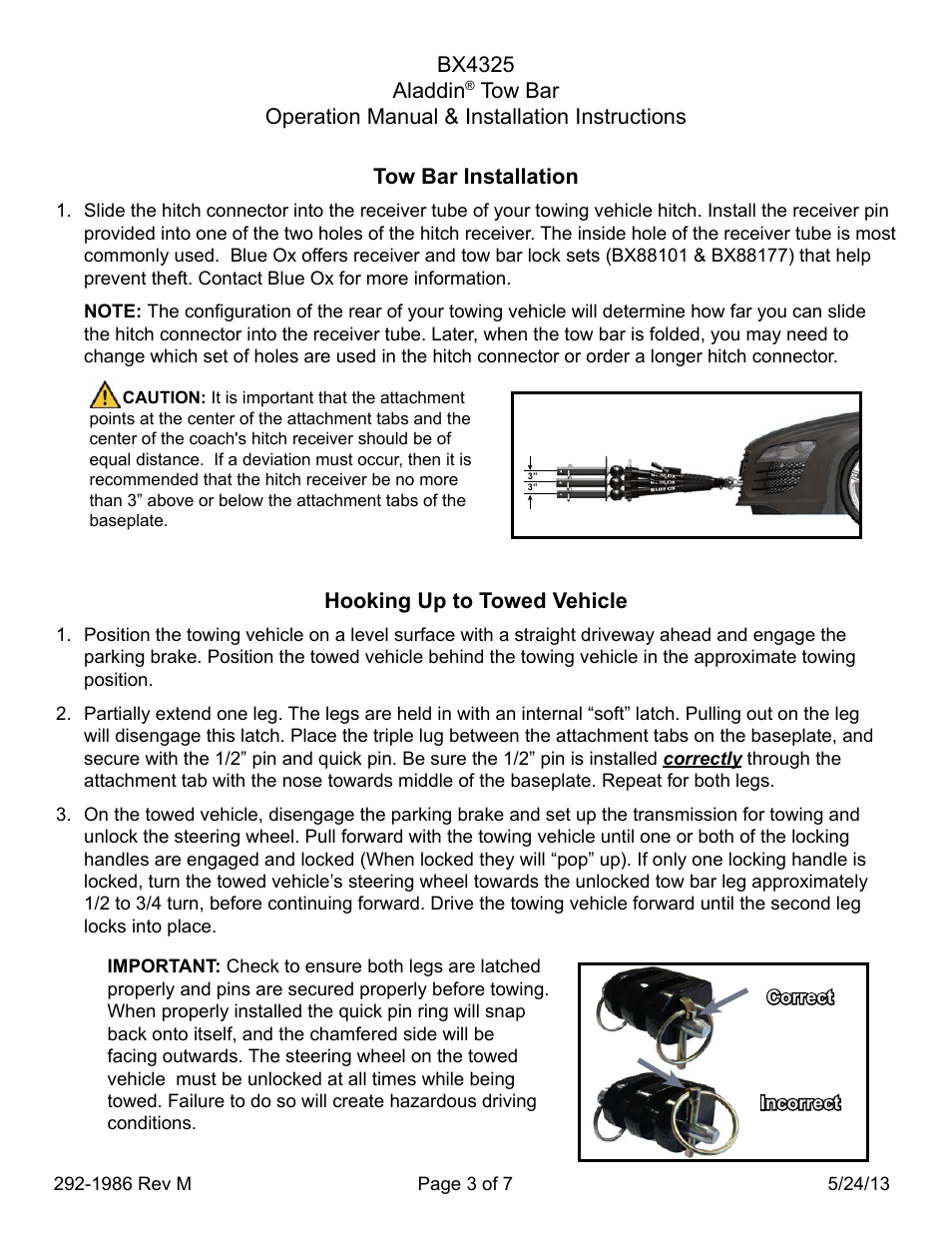 Blue Ox BX4325 User Manual | Page 3 / 7