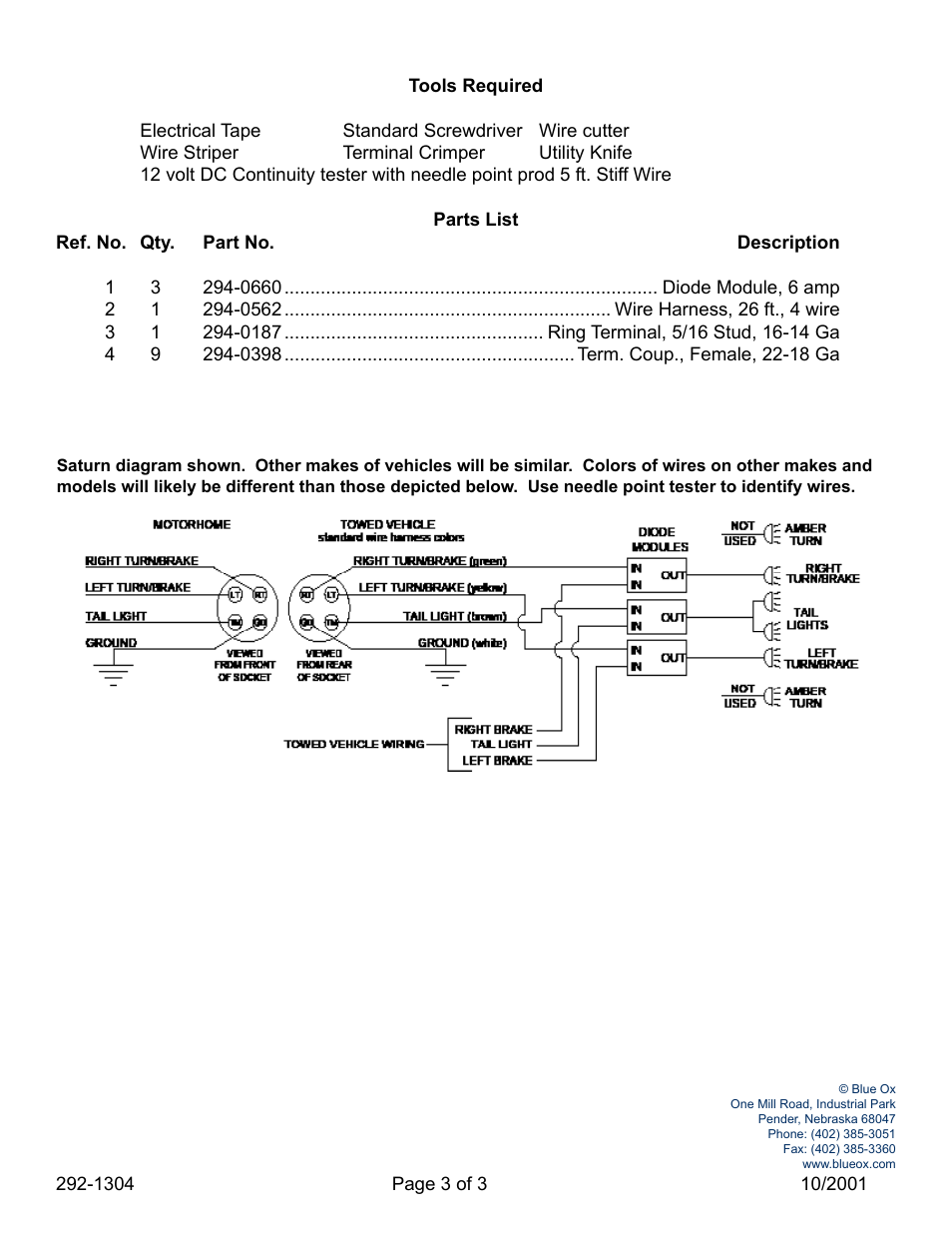 Blue Ox BX8847 User Manual | Page 3 / 3