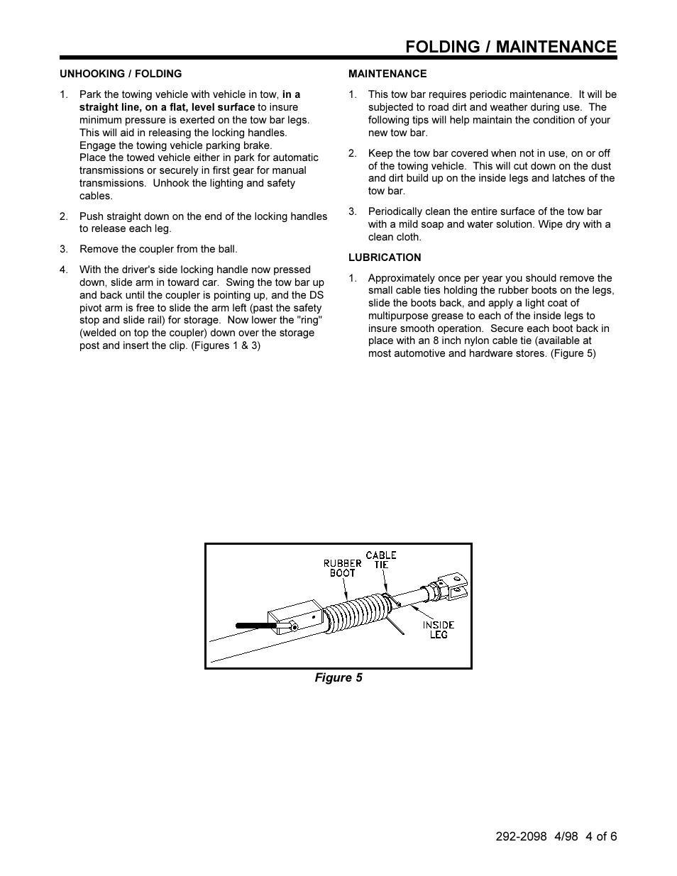 Folding / maintenance | Blue Ox BX4335 User Manual | Page 4 / 8