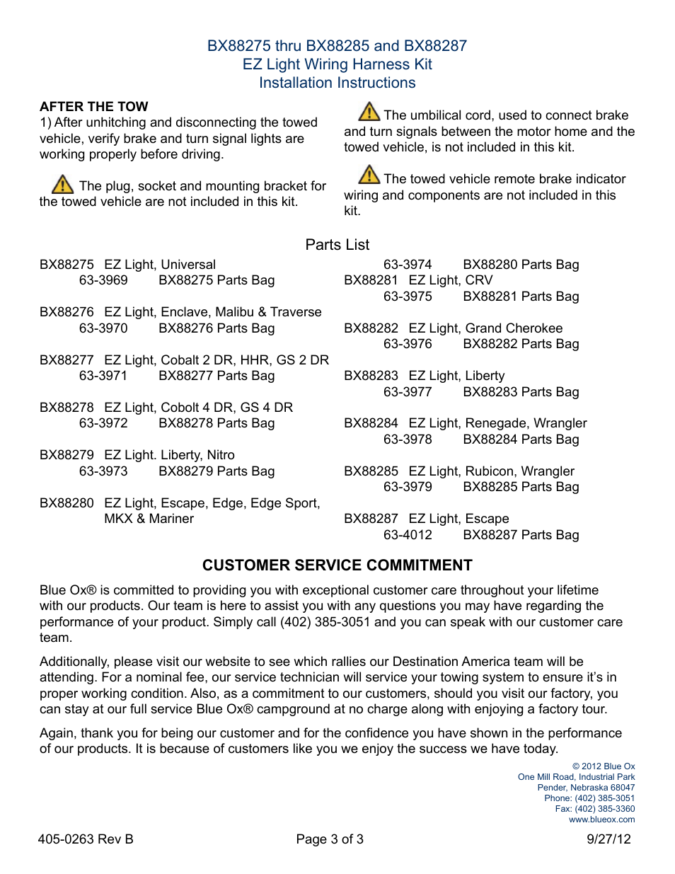 Blue Ox BX88287 User Manual | Page 3 / 3