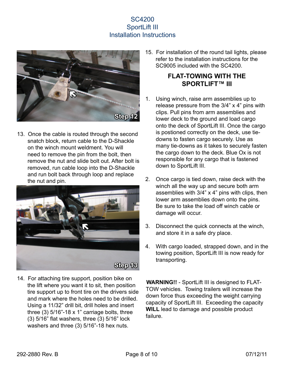 Blue Ox SC4200 User Manual | Page 8 / 11