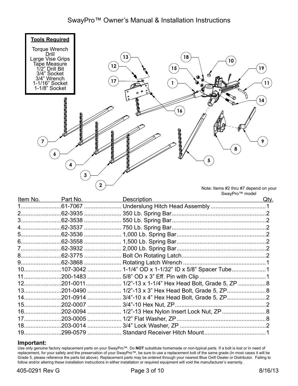Blue Ox BXW2004 User Manual | Page 3 / 10