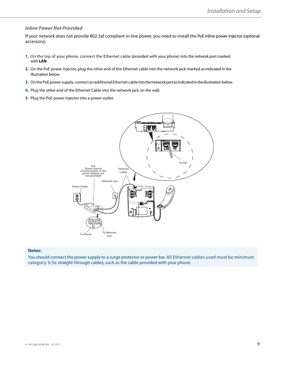 Inline power not provided, Installation and setup | AASTRA 6731i Installation Guide EN User Manual | Page 12 / 25