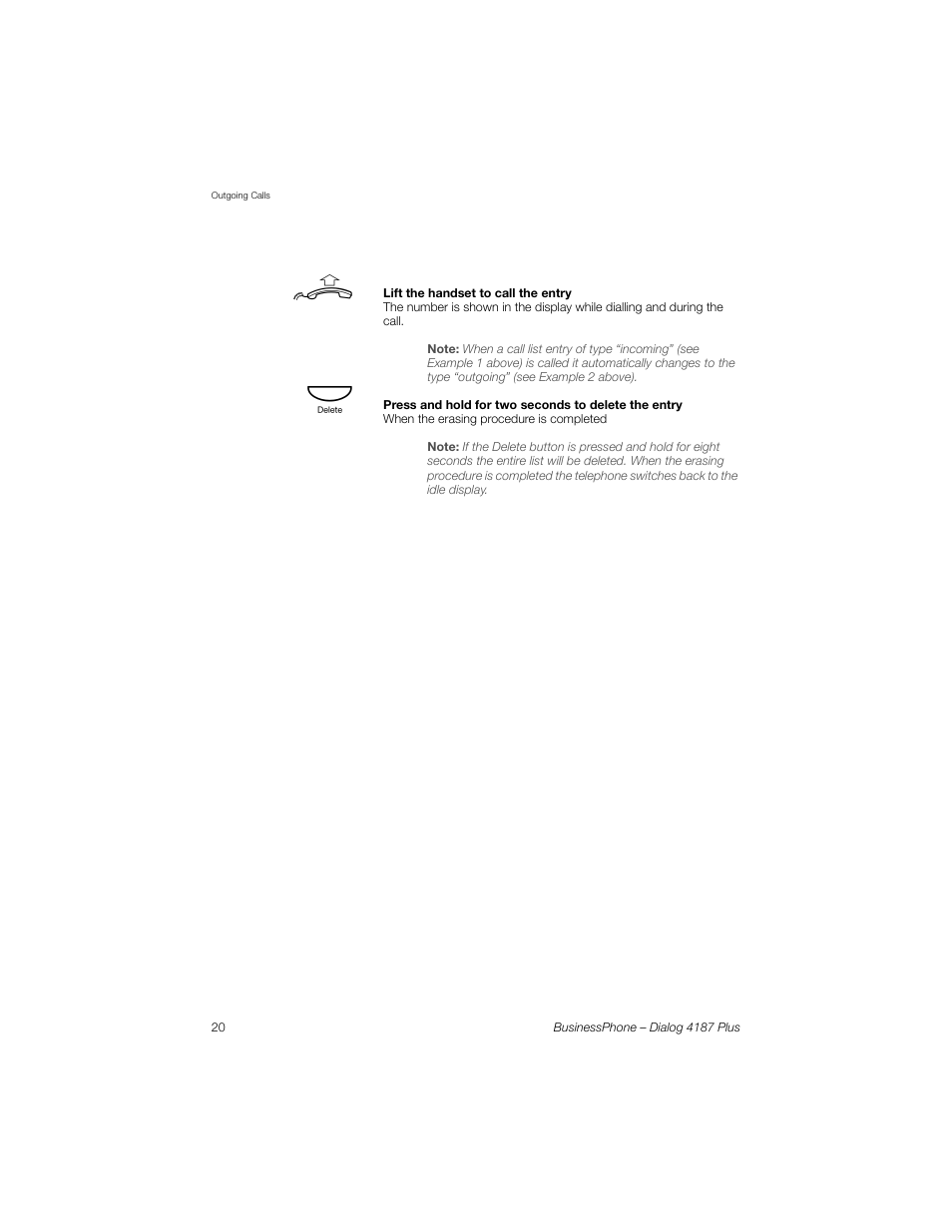 AASTRA 4187 Plus for BusinessPhone User Guide EN User Manual | Page 20 / 104