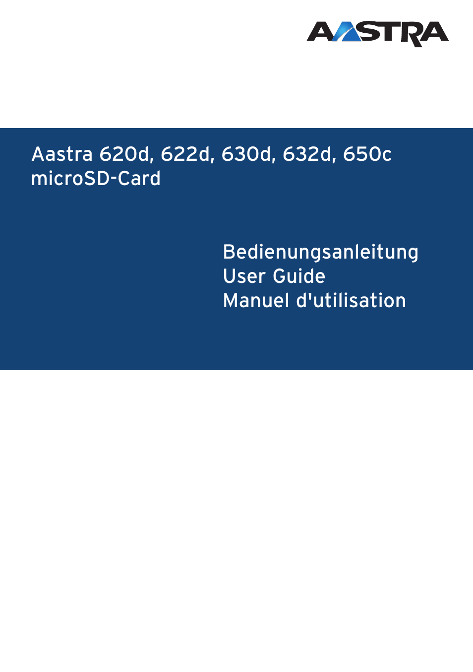 AASTRA microSD-Card User Guide User Manual | 22 pages