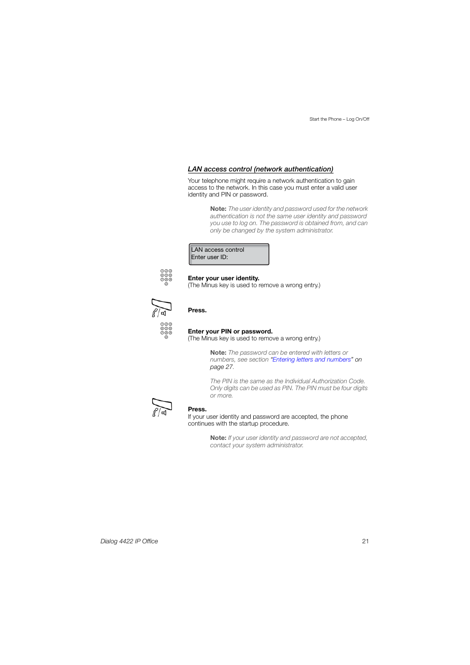 AASTRA 4422 IP Office (SIP) for MX-ONE User Guide User Manual | Page 21 / 111