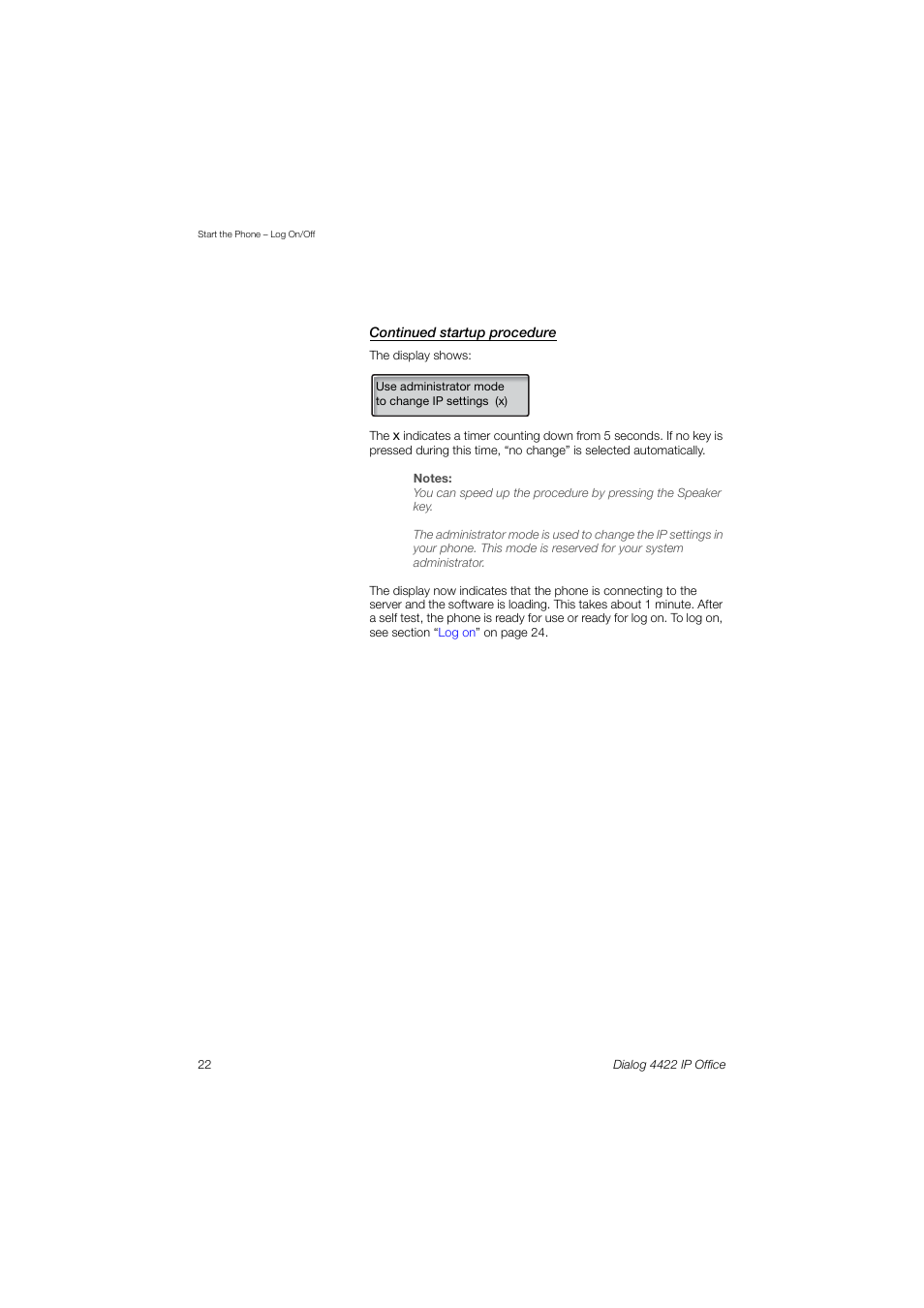 AASTRA 4422 IP Office (SIP) for MX-ONE User Guide User Manual | Page 22 / 111