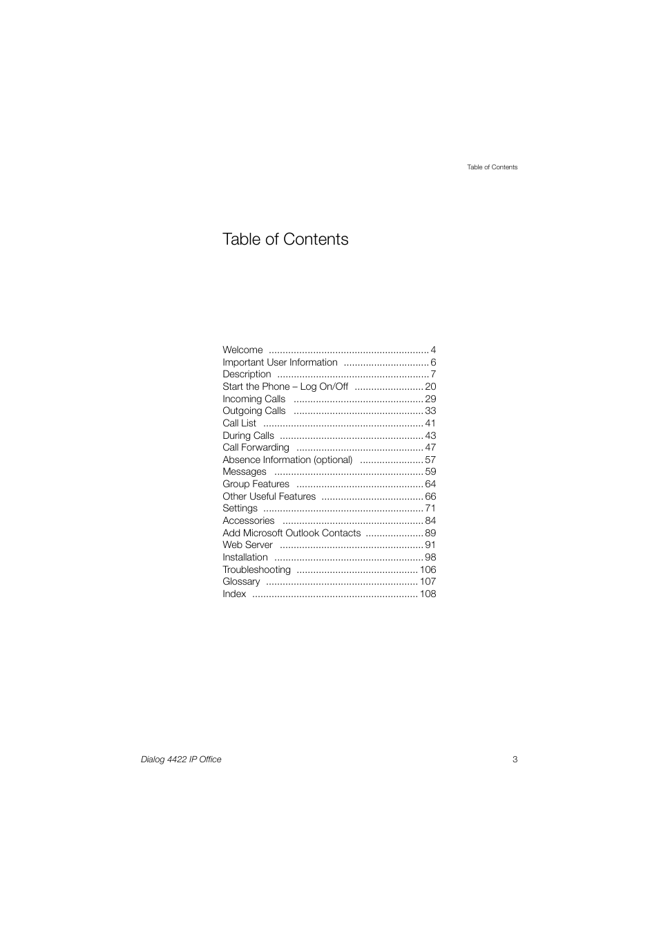 AASTRA 4422 IP Office (SIP) for MX-ONE User Guide User Manual | Page 3 / 111