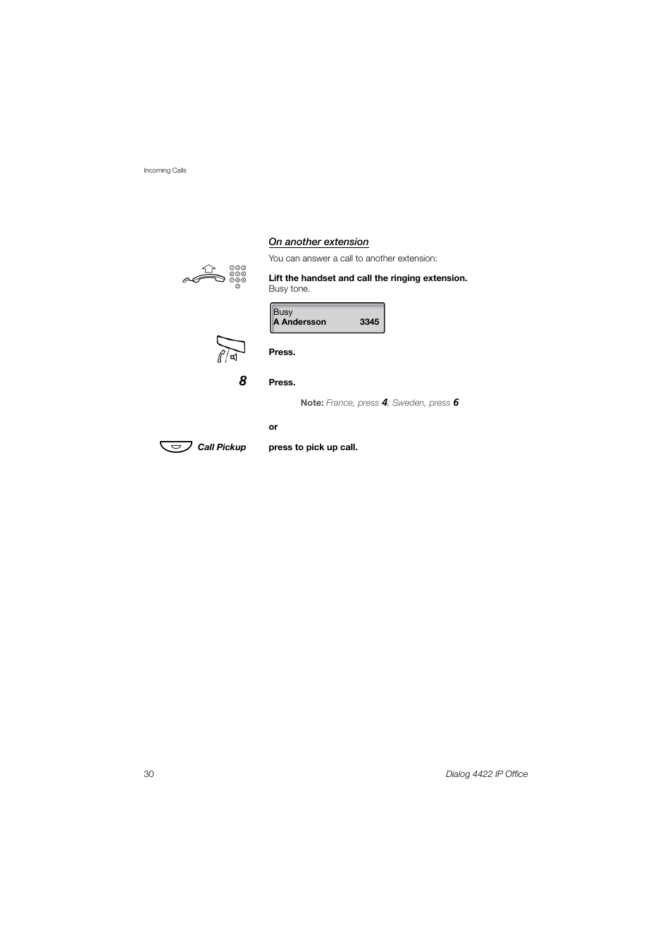 AASTRA 4422 IP Office (SIP) for MX-ONE User Guide User Manual | Page 30 / 111