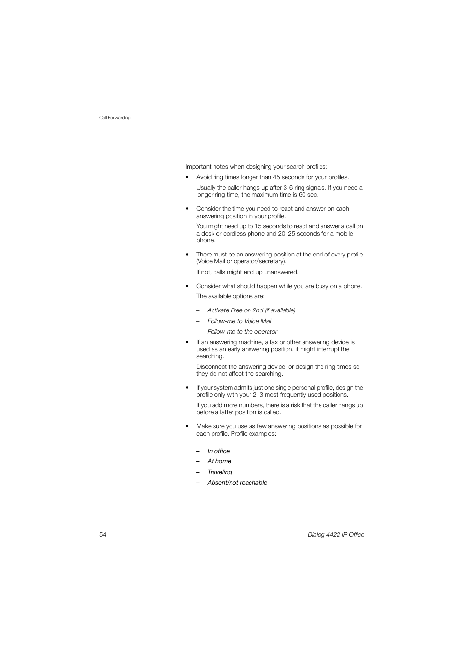 AASTRA 4422 IP Office (SIP) for MX-ONE User Guide User Manual | Page 54 / 111