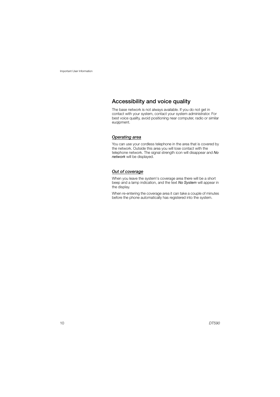 Accessibility and voice quality | AASTRA DT590 for MX-ONE User Guide EN User Manual | Page 10 / 107