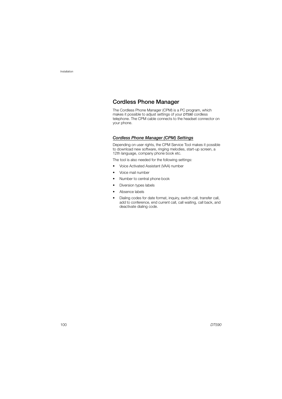 Cordless phone manager | AASTRA DT590 for MX-ONE User Guide EN User Manual | Page 100 / 107