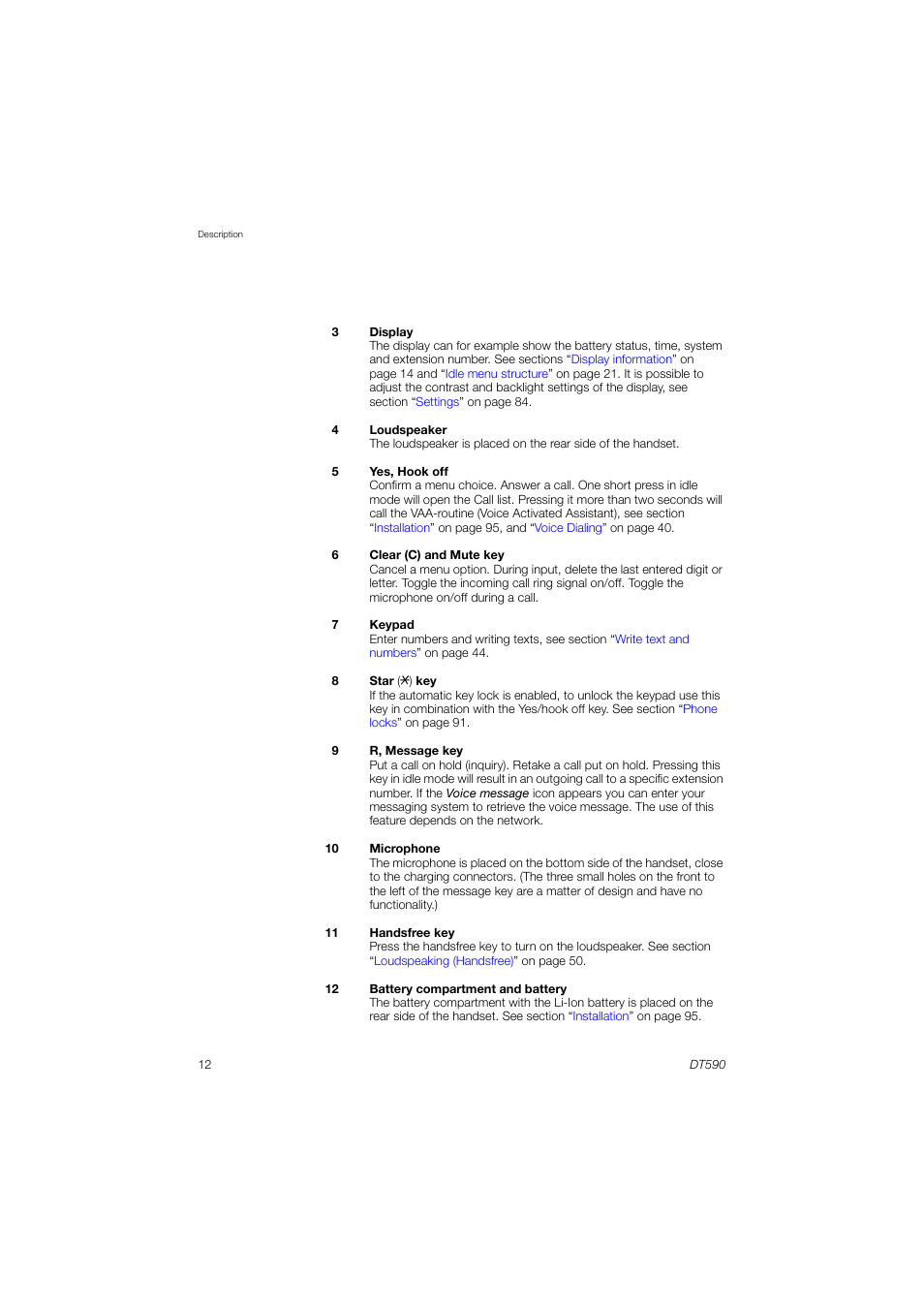 AASTRA DT590 for MX-ONE User Guide EN User Manual | Page 12 / 107